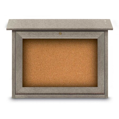 United Visual Products Outdoor Enclosed Combo Board, 48"x36", Black Frame/Black Porc & Keylime UVCB4836ODB-BLKPORC-KEYLIME